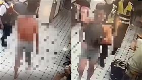 王男喝醉裸闖豆漿店。(圖／翻攝自畫面)