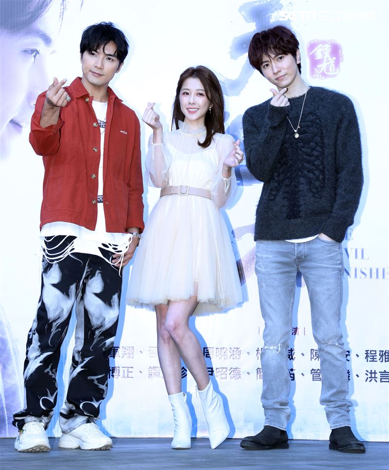 賀軍翔、邵雨薇、陳璽安出席「天巡者」見面會。（記者邱榮吉/攝影）