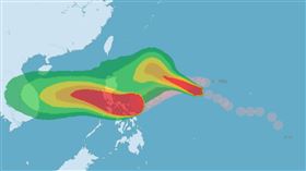 1101颱風天鵝、閃電（圖／翻攝自氣象局）
