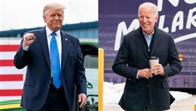 根據路透社和易普索1日公布的最新聯合民調，民主黨候選人拜登（右）全國支持率仍明顯領先現任總統川普（左）。（圖取自facebook.com/WhiteHouse、facebook.com/joebiden）