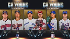 ▲賽揚獎票選最終名單，前田健太、柳賢振和達比修有3位亞洲投手。（圖／翻攝自MLB推特）