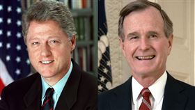 柯林頓、老布希(圖/翻攝維基百科)