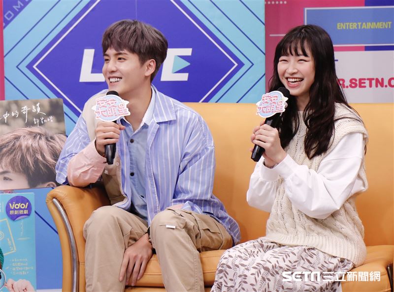許凱皓與莊凌芸安安大明星。（圖／記者林聖凱攝影）