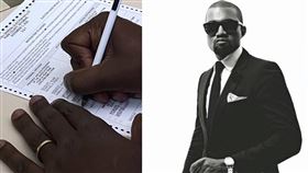 肯伊威斯特公開自己投票過程。（圖／翻攝自肯伊威斯特推特）