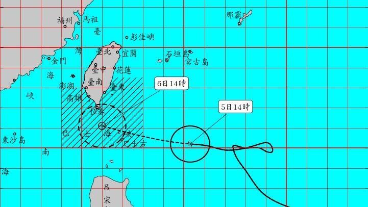 新／閃電暴風圈將觸陸　20年第三次
