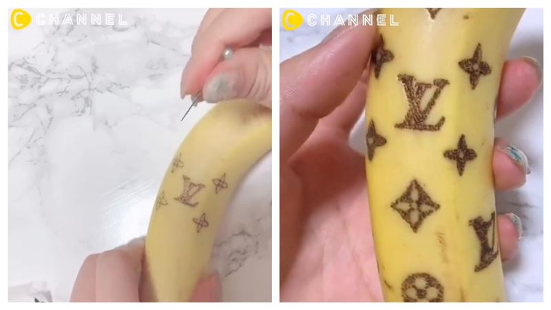 香蕉界LV！經典老花圖案全靠一根針