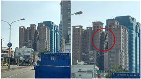 「大樓要倒了！」台中驚見這幕…他急拍照　真相曝光網看傻（圖／翻攝自爆廢1公社）