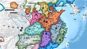 後梁時期五代十國分布圖。（圖／業者提供）