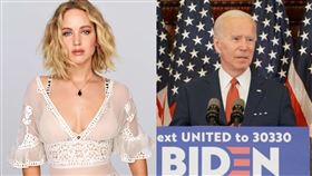 民主黨拜登（Joe Biden）奪下美國第46任總統寶座。影后珍妮佛勞倫斯開心到穿著睡褲在波士頓大街上又跑又跳。臉書、IG