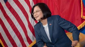 蔡英文出席哥倫比亞大學座談、美國、台灣、中華民國、國旗（圖／總統府提供）