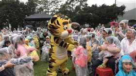 紙風車花蓮演出武松打虎　逾千觀眾冒雨欣賞紙風車劇團持續「紙風車368兒童藝術工程」不間斷，8日到花蓮光復國小演出「武松打虎」，超過千名大小朋友穿著雨衣看戲，現場氣氛溫馨熱鬧。（紙風車劇團提供）中央社記者趙靜瑜傳真　109年11月8日