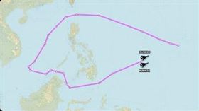 劍指中國意味濃！美國大選後，美軍2架轟炸機巡弋南海（圖／翻攝飛機守望推特）