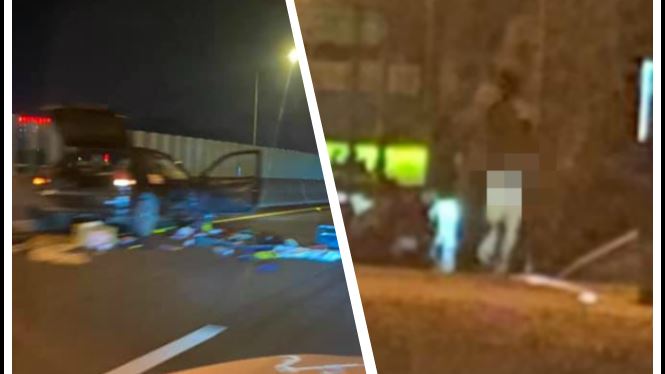國道6轎車撞護欄　駕駛竟光屁股裸奔