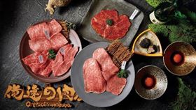 ▲社長盛合／每日精選5種不同的日本和牛部位，有肥有瘦，有厚切有薄片，有原味有醬味，一次遍嘗和牛多變魅力。（圖／俺達の肉屋提供）