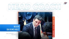 雷霆球團宣布Mark Daigneault升格總教練。（圖／翻攝自雷霆官方推特）