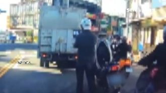 貨車停機車停等區　他下車拍照也違規