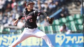 桃猿羅德交流賽第2戰　石川步先發中職Lamigo桃猿隊15日與日職羅德隊交流賽第2戰，羅德隊派出陣中王牌投手之一石川步應戰。中央社記者張新偉千葉攝　108年3月15日