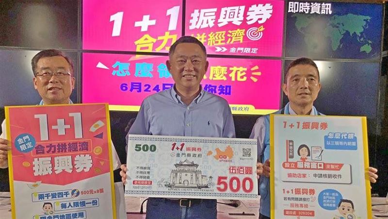 金門縣政府發送「金門1+1振興券」