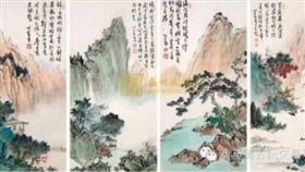 ▲齊白石的「山水四條屏鏡框設色紙本」，在2011年以6325萬人民幣成交。（圖／翻攝自拍賣公司網站）