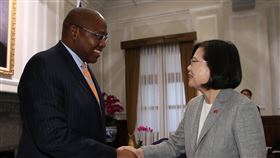 蔡總統接見史瓦帝尼總理戴安柏總統蔡英文（右）8日在總統府，接見史瓦帝尼王國總理戴安柏（Ambrose Mandvulo Dlamini）（左），歡迎他來訪共同慶賀國慶。中央社記者鄭傑文攝　108年10月8日