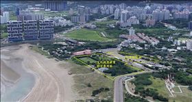 新北市長侯友宜表示，沙崙文創園區已決標，過去公安案件頻傳，海水浴場將變身水樂園。（經發局提供）中央社記者王鴻國傳真　109年11月15日