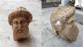 雅典挖下水道挖到寶！古神話雕像出土（圖／翻攝自希臘文化部、Kostas Bakoyannis臉書）