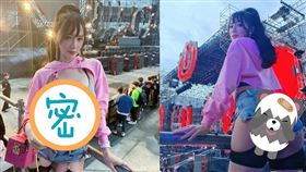 子涵轉身牛仔熱褲露出大半屁股蛋根本遮不住。（圖／翻攝自子涵IG）