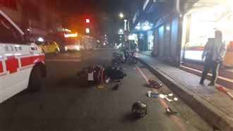 曳引車載機具扯斷電線　無辜騎士慘摔