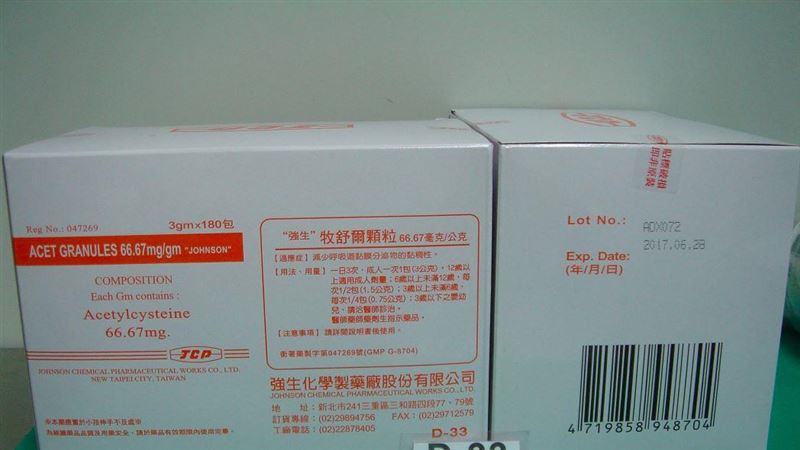 新／化痰藥變質結塊　20萬包下架
