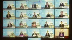 我國領袖代表台積電創辦人張忠謀，以視訊方式參加2020年亞太經濟合作（APEC）經濟領袖會議。（圖／總統府提供）