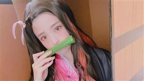網紅米砂（Misa）Cosplay《鬼滅之刃》男主角妹妹「竈門禰豆子」/角色扮演/動漫。翻攝自IG