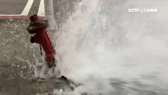 司機內急倒車撞消防栓　水柱噴2米高