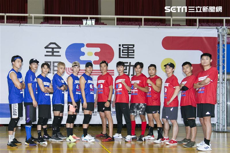錢薇娟、江宏傑、李玖哲、孫其君、張庭瑚、邱宇辰、夏和熙出席台視三立運動實境節目《全明星運動會》收視慶功。（圖／記者楊澍攝影）