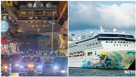 「郵輪衝進大馬路？」基隆1奇景掀暴動　網看呆：超震撼（合成圖／何忠霖授權、記者陳弋攝影）