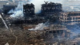 航拍江蘇鹽城化工廠爆炸現場　滿目瘡痍（1）中國大陸江蘇省鹽城市一座化工廠21日發生大爆炸，至今已造成64人死亡，94人重傷，28人仍失聯。圖為22日航拍事故現場滿目瘡痍。（中新社提供）中央社　108年3月23日