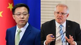 趙立堅、莫里森（組合圖／翻攝自中國外交部、莫里森臉書）