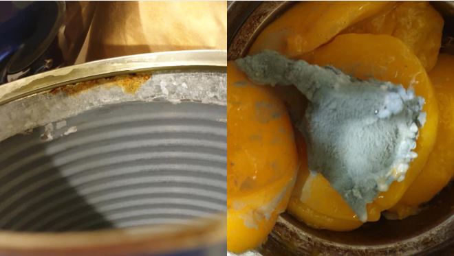 買3水蜜桃罐頭　她一倒掉出藍色詭塊