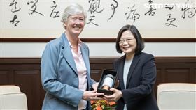 蔡英文接見「英國在台辦事處代表唐凱琳」。（圖／總統府提供）