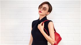 林志玲揹Giorgio Armani La Prima 烈焰紅包款。（圖／Giorgio Armani提供）
