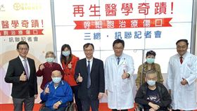 三總今舉行記者會，2個案出席，分享因糖尿病而有潰爛發黑的困難傷口，經自體幹細胞治療下再生癒合的感動。（圖／記者簡浩正攝影）
