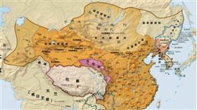 ▲大唐疆域圖上，突厥是嚴重的邊患。（圖／翻攝自百度百科）