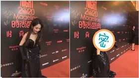 女星走紅毯「假髮片掉了」　伸手抓還沒抓到！慘遭諷搏版面，圖／翻攝自芒果娛樂微博