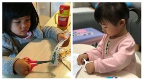 孩子拿剪刀(圖／南投醫院提供)