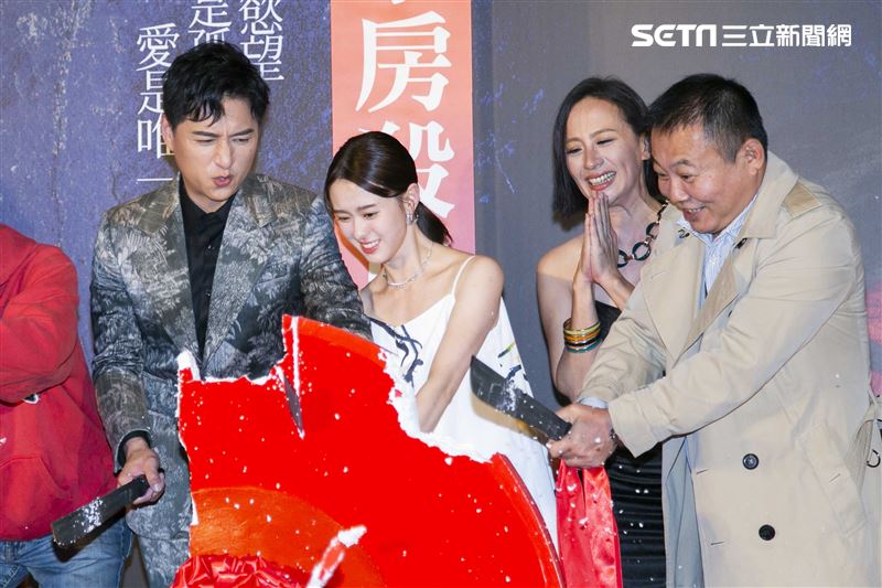 鄭人碩、邱偲琹、喜翔、黃采儀、鄭志偉、監製唐在揚、導演賴孟傑出席《親愛的殺手》首映會。（圖／記者楊澍攝影）