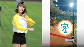 ▲中信兄弟PS女孩粿粿在花蓮應援跌落舞台。（圖／記者劉彥池攝影／翻攝自Andy Lau YT）