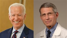 美國總統當選人拜登（左）3日表示，他已邀請首席傳染病專家佛奇（右）繼續留任現職，並表示上任第一天就會要求美國民眾戴口罩100天。（左圖取自facebook.com/joebiden；右圖取自維基共享資源，作者NIAID，CC BY 2.0）
