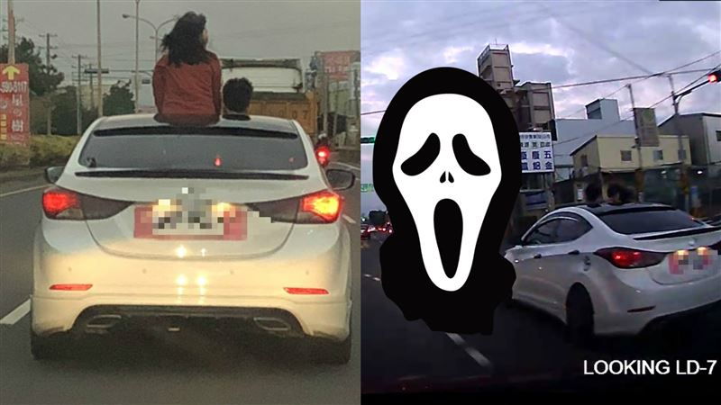 獨／女車頂吹風影片曝　一畫面網嚇死