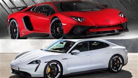 ▲Porsche Taycan Turbo S對決Lamborghini Aventador SV（圖／翻攝自Porsche、Lamborghin官網）