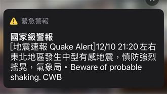 芮氏規模6.7地震！國家警報大響