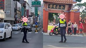 台南,女警,巴頭,塞車(翻攝自 台南爆料公社-台南最大社團)